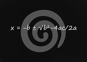 Quadratic Formula on blackboard photo