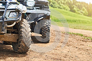 Quadricycles or quadbikes in the summer mountains