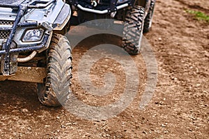 Quadricycles or quadbikes in the summer mountains