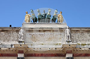 Quadriga over the Arc de Triomphe du Carrousel in Paris