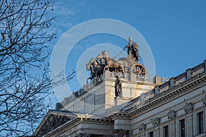 Quadriga Sculpture on top of Brunswick Palace - Braunschweig, Lower Saxony, Germany