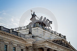 Quadriga Sculpture on top of Brunswick Residence Palace - Braunschweig, Lower Saxony, Germany