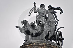 Quadriga statue on Semper opera in Dresden, Germany