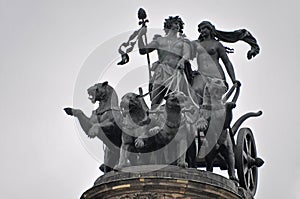 Quadriga statue on Semper opera in Dresden, Germany photo