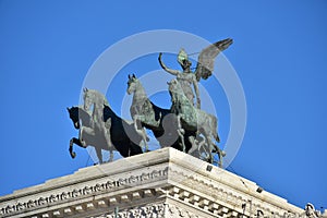 Quadriga of Unity by Carlo Fontana, Altair of Fatherland, also known as Vittoriano monument to Vittorio Emanuele II