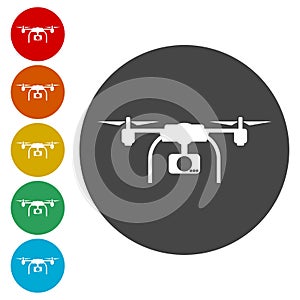 Quadrocopter Drone Icons set