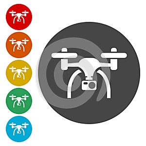 Quadrocopter Drone Icons set