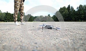 Quadrocopter on ground