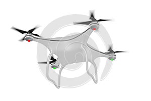 Quadrocopter on white background. Isolated 3d illustration