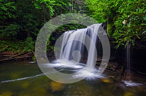 Quadrule Falls, summer, Martins Fork Wildlife Management Area