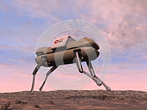 Quadruped robot transporting medical aid