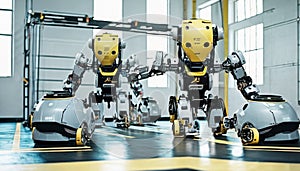 Quadruped Robots in Training Facility photo