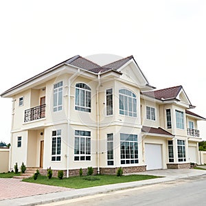 Quadruplex House isolated on transparent background photo