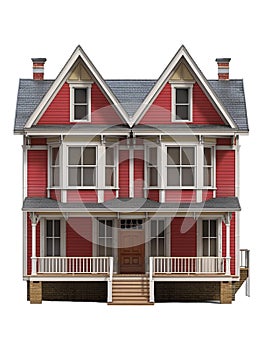 Quadruplex house on transparent background