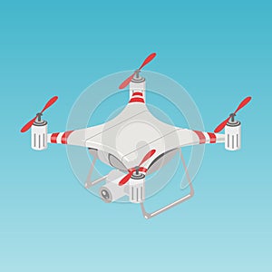 Quadrupter drone color isometric vector