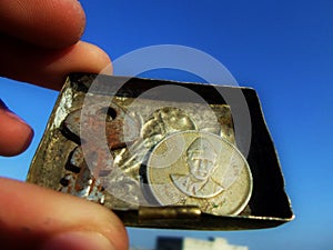 Quaid-e-Azam`s 50 Paisa Coin and a key