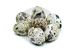 Quail egg isolated on white background