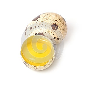 Quail egg isolated on white background.