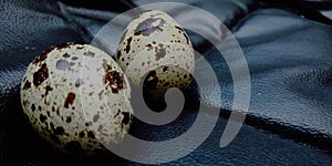 Quail eggs with Black background