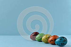 The quail eggs. Easter painted eggs. Holy Easter