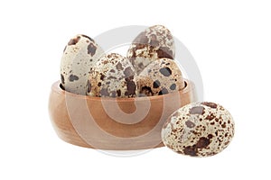 Quail eggs isolated on white background