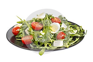 Quail eggs salad image with clipping path