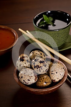 Quail Eggs with Tea