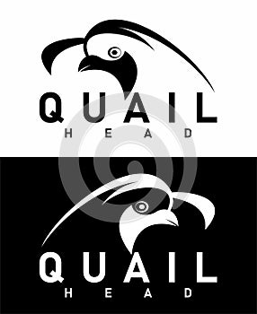 quail head bird logo brand design vector