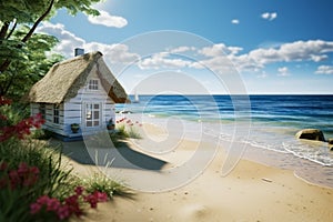 A quaint beachfront cottage offers a tranquil seaside escape