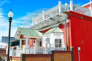 Quaint Colorful Rooftop Bar in a Small Town