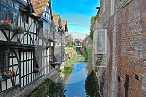 Quaint houses along stream