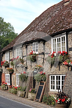 Quaint Old British Pub in Summer, England.