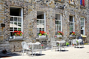 Quaint outdoor restaurant in Dublin, Ireland