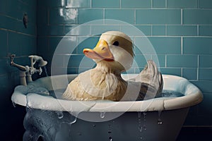Quaint Rubber water duck vintage. Generate Ai