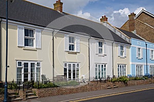 Quaint terrace houses in Hythe, kent, UK