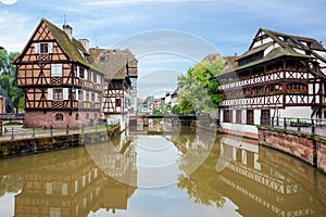 Quaint timbered houses of Petite France in Strasbourg, France. F