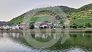 Quaint tranquil little German village along the shores of the Moselle River in Germany