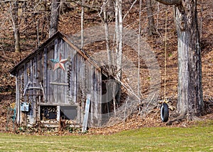 Patriotic barn in the mountains of North Carolina