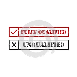 Qualified and inquilified stamp seal vector image design