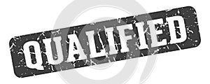 qualified rectangular sign. qualified stamp photo