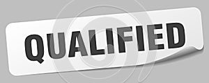 qualified sticker. qualified label photo