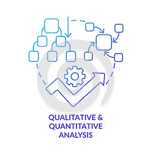 Qualitative and quantitative analysis blue gradient concept icon