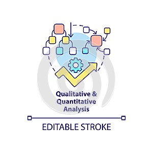 Qualitative and quantitative analysis concept icon