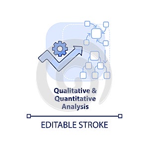 Qualitative and quantitative analysis light blue concept icon