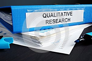 Qualitative research methods report in a folder.