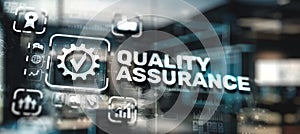 Quality Assurance Service Guarantee Standard. Universal business background