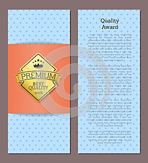 Quality Award Premium Best Quality 100 Gold Label