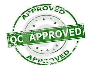 Stamp with text Quality check approved