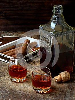 Quality cigars and cognac
