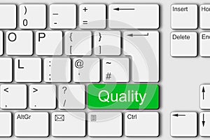 Quality concept PC computer keyboard 3d illustration